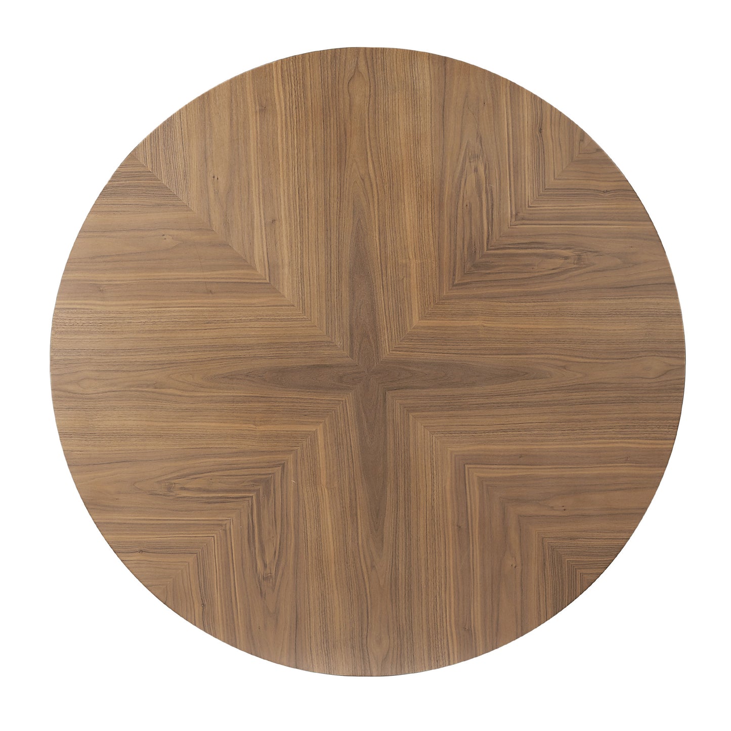53.14   Round MDF Coffee Table End Table Short Leisure Tea Table Cross Legs Metal Base, Easy To Assemble,Walnut.