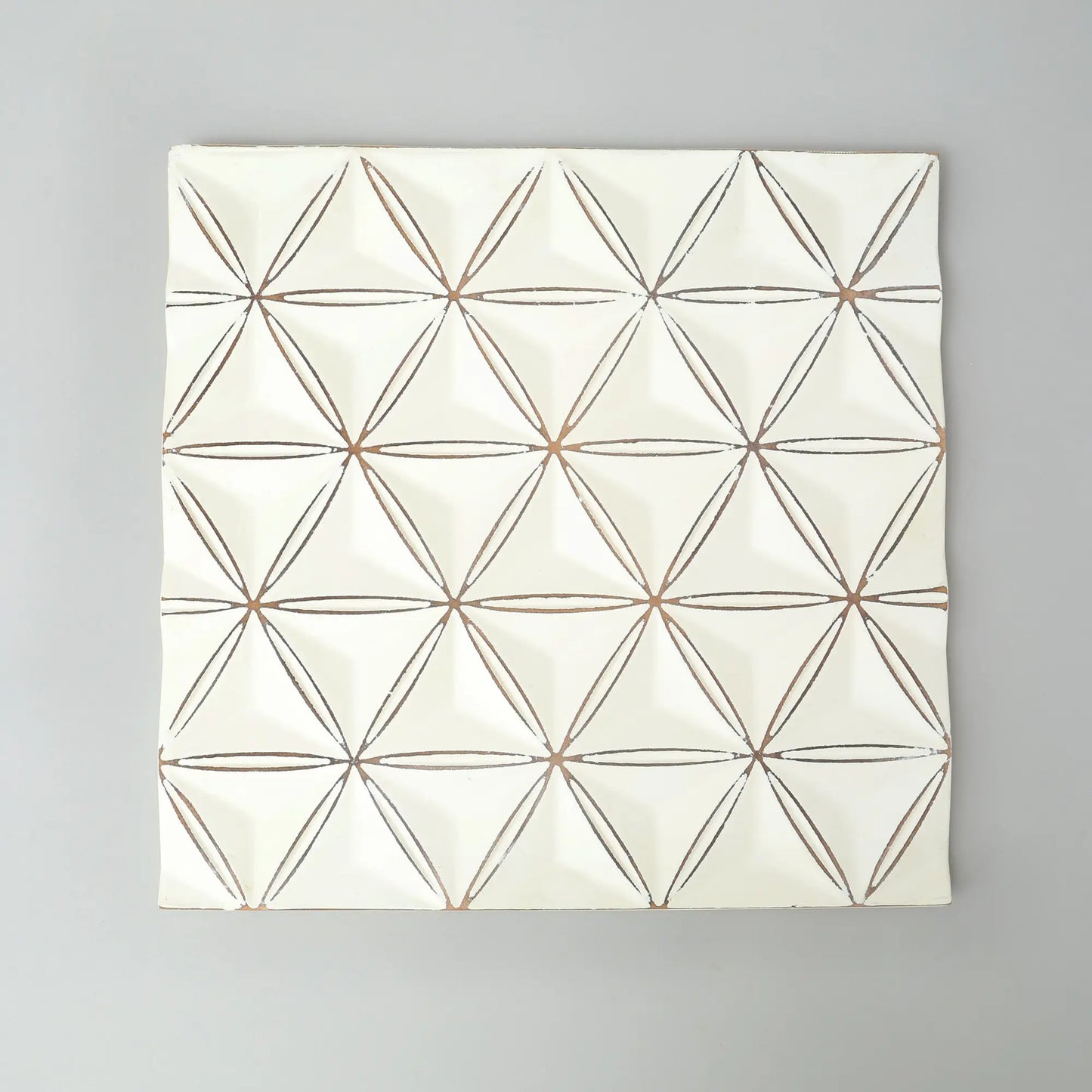 White Square Shape Handcrafted MDF Wall Decor -16 X16  Elegant Home Accent