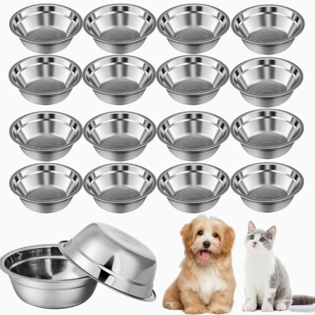 Pet Feeding Cat Food Pet Plate Stainless Steel Thickened Rice Basin