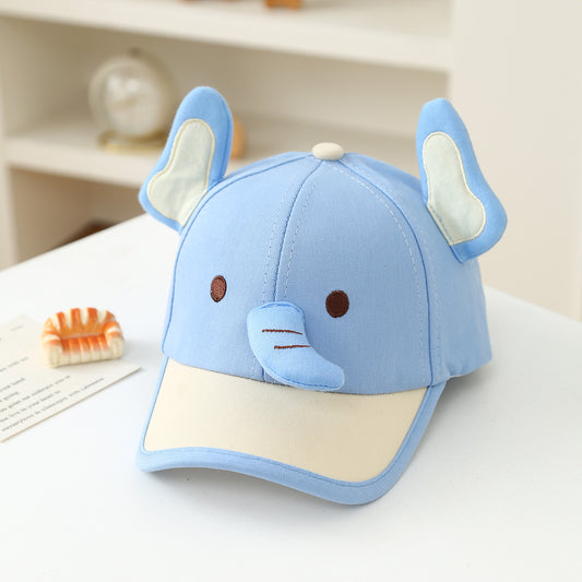 Spring And Summer Boys And Girls' Cute Elephant-themed Combination Fashion Baseball Cap For Children, Suitable For Outdoor Play And Sun Protection.