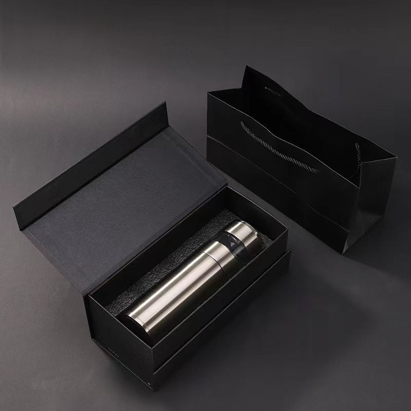 Double-Layer Smart Temperature-Display Tea And Water Separation Insulated Mug