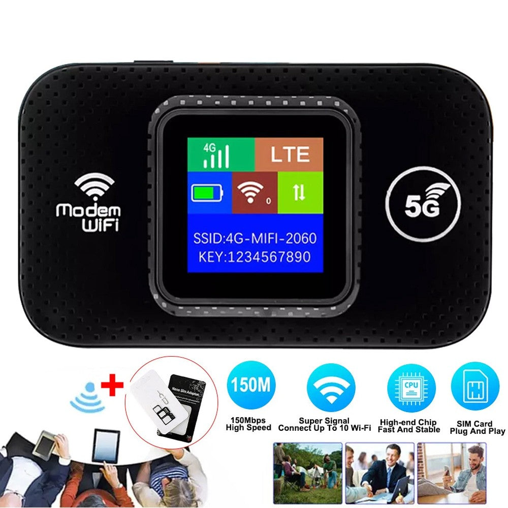 Portable Unlocked 5G LTE Wireless WiFi Router Mobile Broadband LCD MIFI Hotspot UK