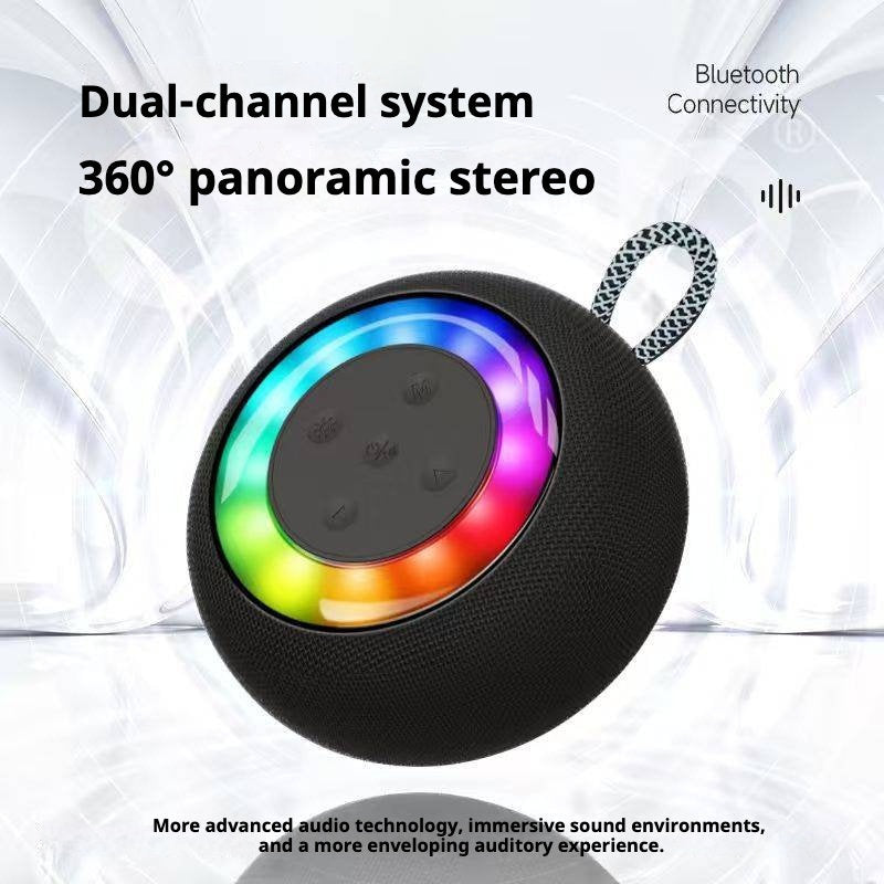 KP-824 Portable Outdoor Bluetooth Speaker With RGB Ambient Light Waterproof Long Battery Life And Compact Desktop Design