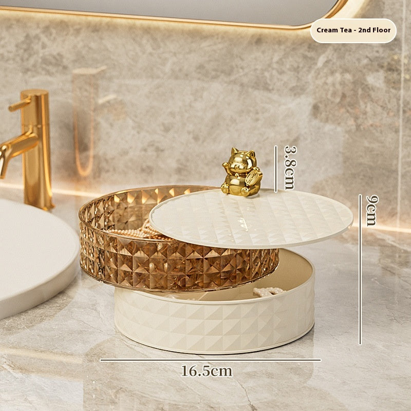 Fruit Plate Makeup Storage Box Student Household Dormitory Rotating Jewelry Organizing Rack
