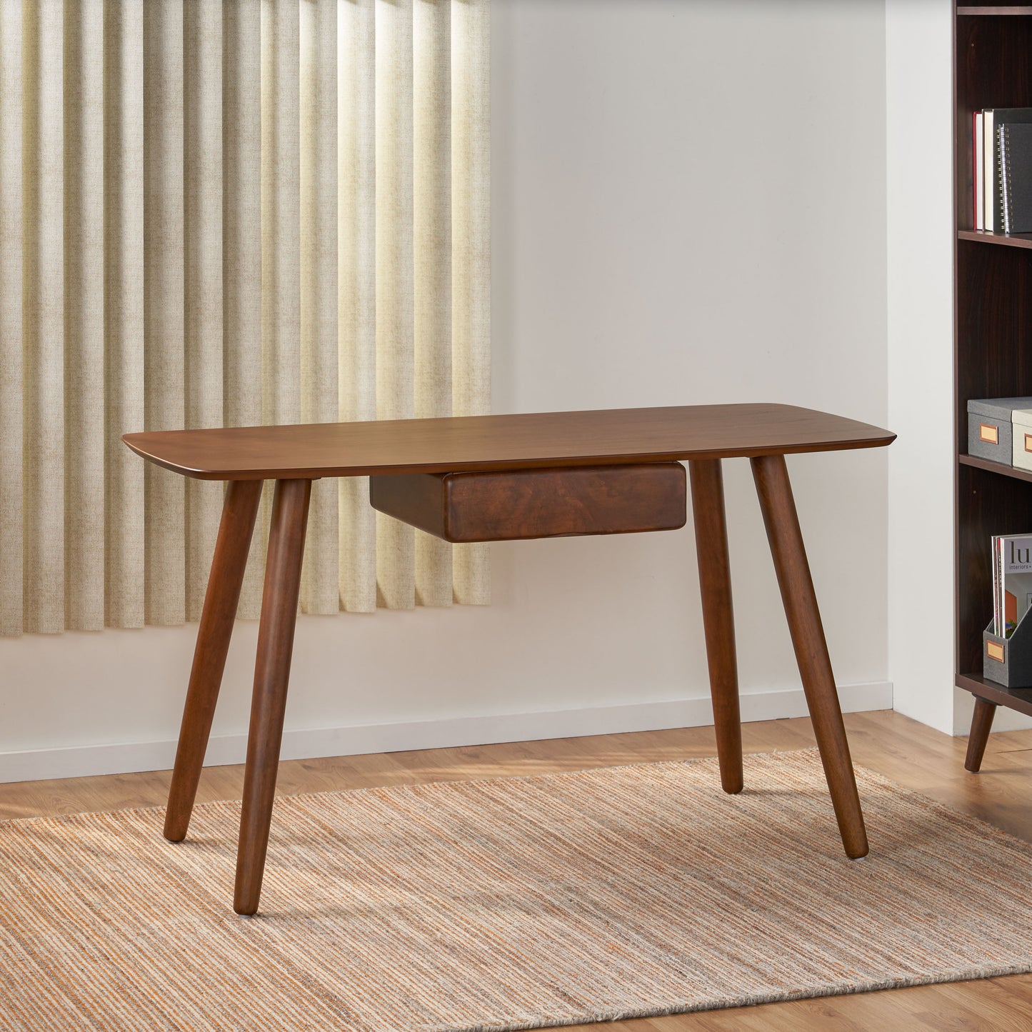 Study Computer Desk,Office Desk, Study Table,Writing Desk With Drawer For Home ,Office Modern Furniture,Walnut Color