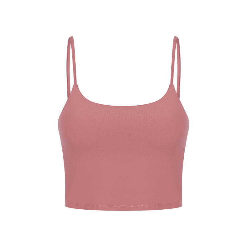 Push Up Shockproof Beauty Back Strap Sports Fitness Yoga Top With Chest Pad
