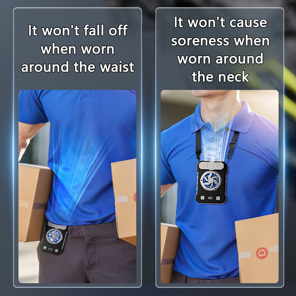 Waist Clip Fan Outdoor Personal Portable Cooling Belt USB Rechargeable10000mAh