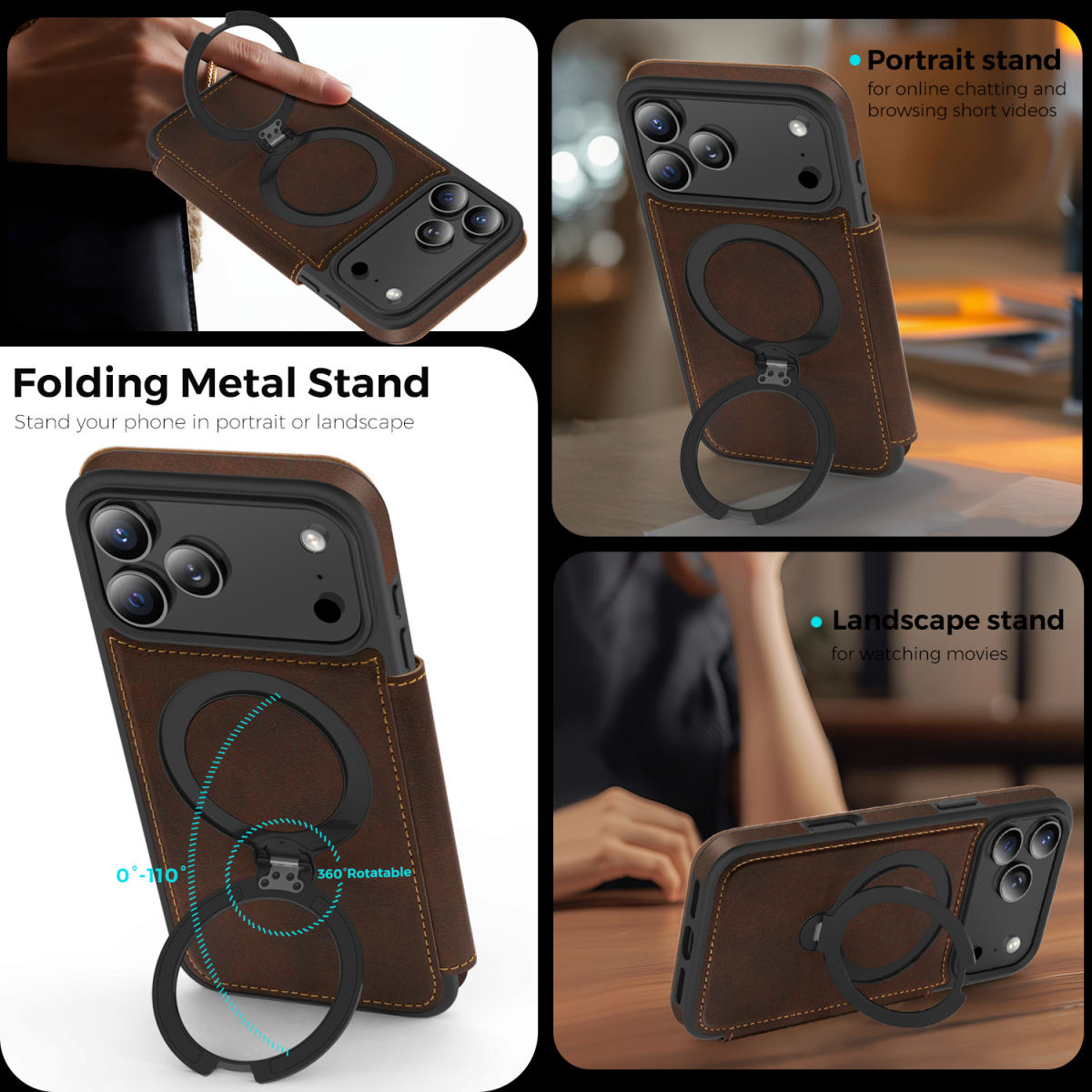 Magnetic Bracket Protection Mobile Phone Shell Flip Leather Case