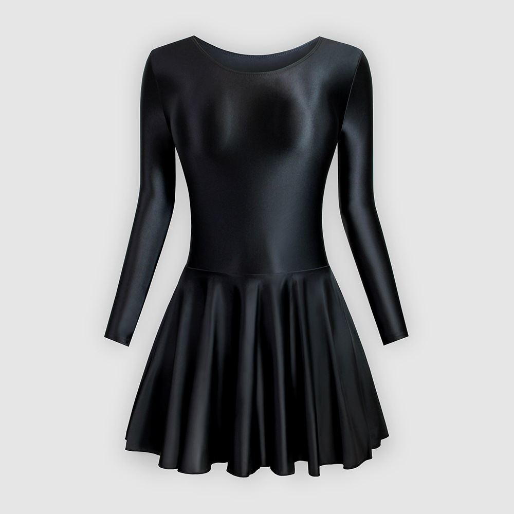 Glossy Silky One-piece Tight Practice Skirt Sports Yoga
