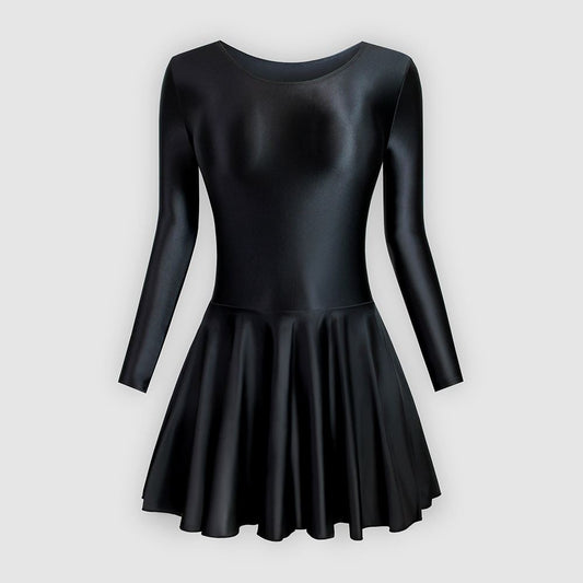 Glossy Silky One-piece Tight Practice Skirt Sports Yoga