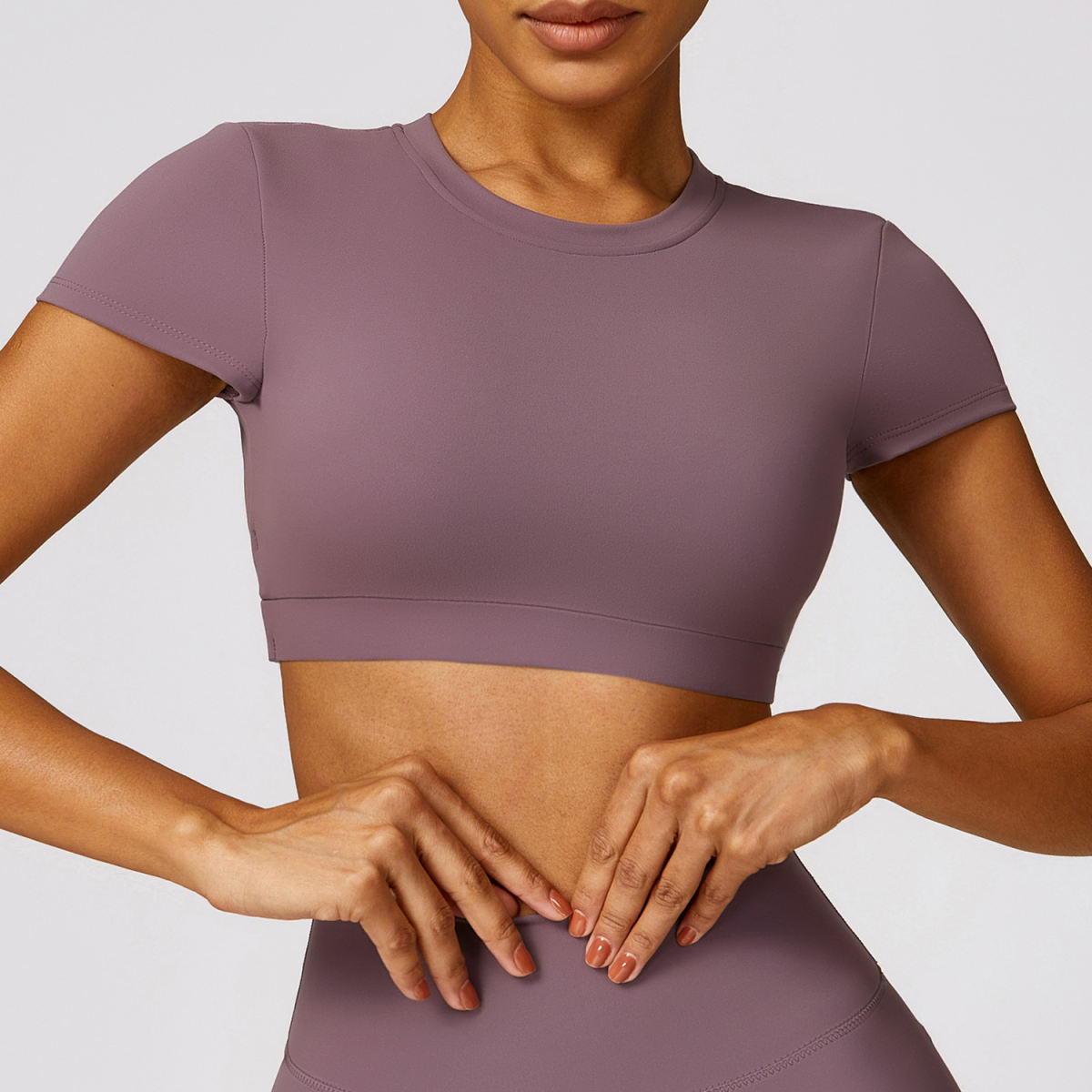High-strength Shockproof Brushed Tight Sports Yoga Short Sleeve Top