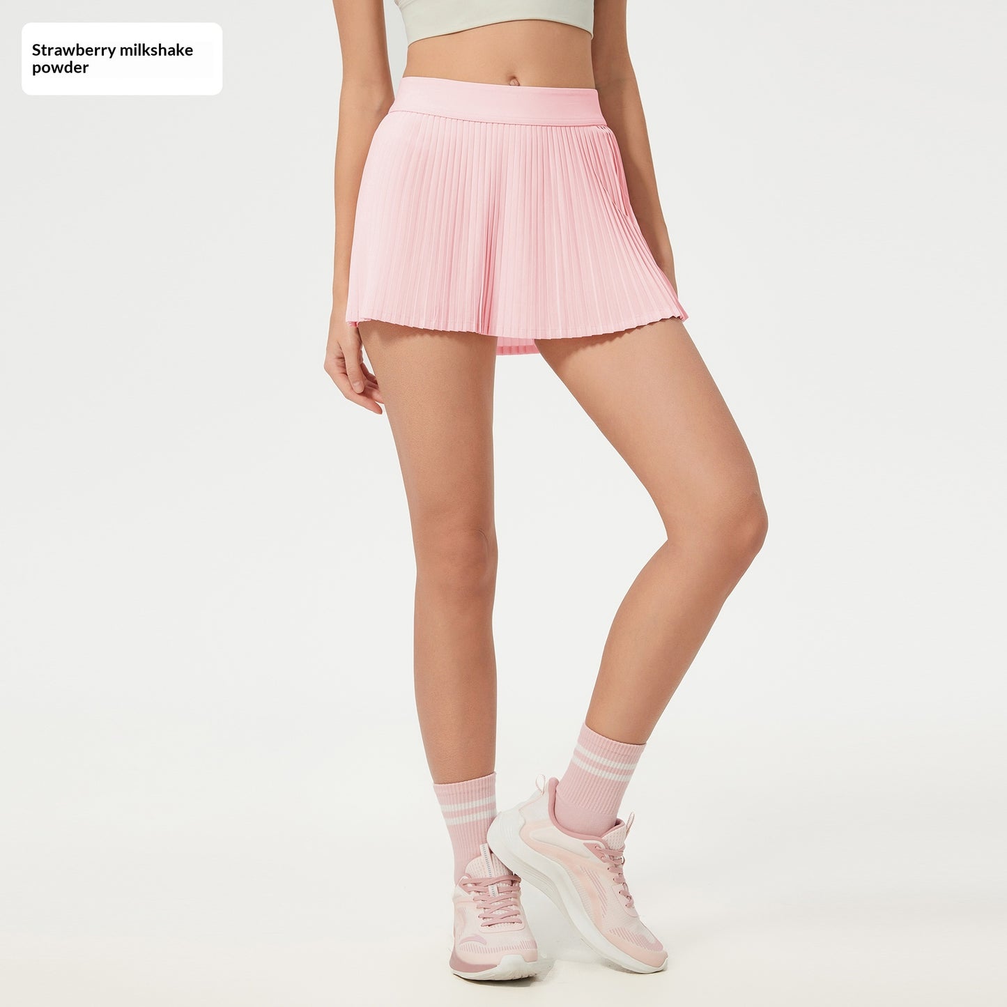 Quick-drying Breathable High-waisted Pleated Skirt For Fitness And Yoga