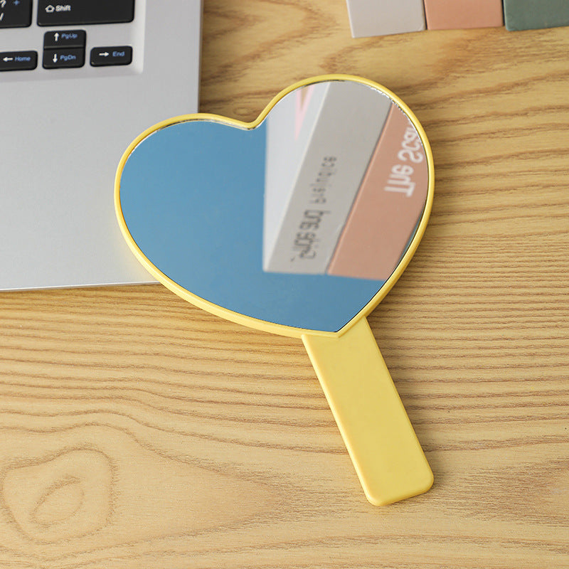 Household Portable Cute Love Hand-held Makeup Mirror