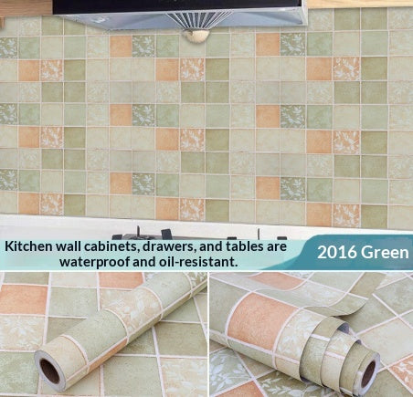 Kitchen Stickers Waterproof Oil-resistant Fire-retardant Wallpaper Self-adhesive Wall Covering