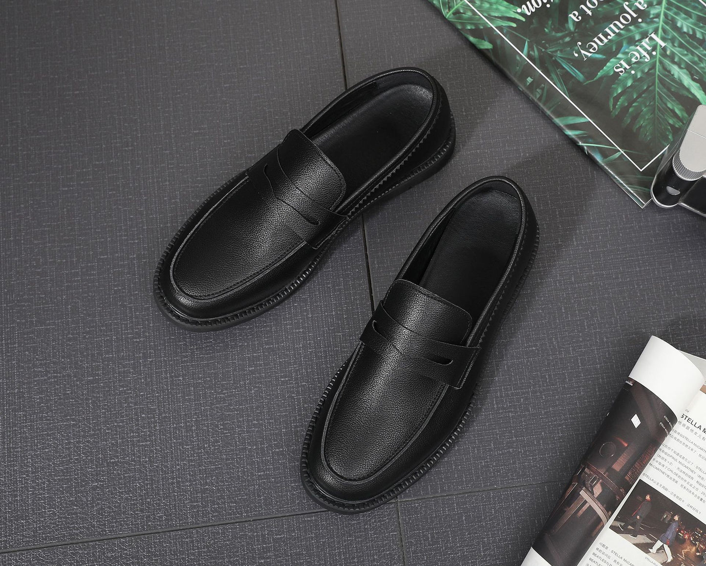 New Ultra-soft Men's Driving Casual Leather Korean Retro Slip-on Business Shoes
