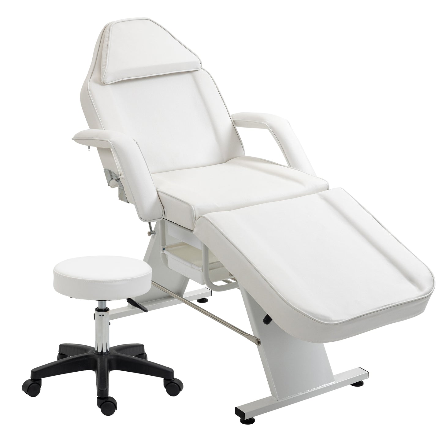 Massage Salon Tattoo Chair With Two Trays Esthetician Bed With Hydraulic Stool,Multi-Purpose 3-Section Facial Bed Table, Adjustable Beauty Barber Spa Beauty Equipment