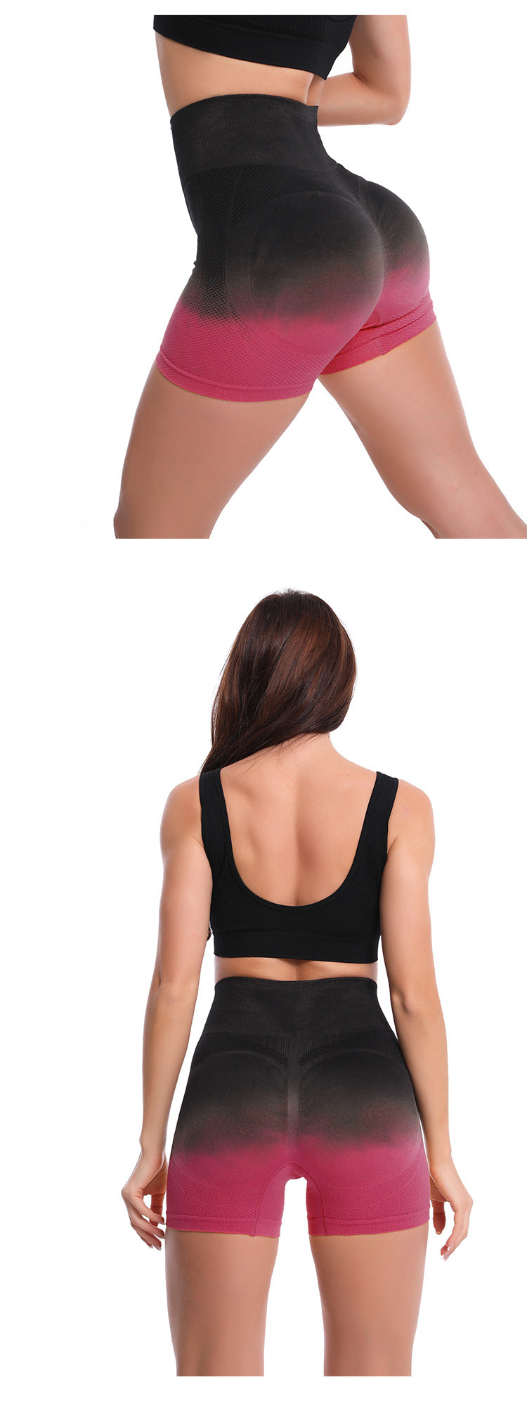 Best Seller In Europe And America New Peach Hip Raise Yoga Pants Hanging Dyed Gradient High Waist Shorts Sports Yoga Pants
