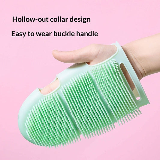 Childrens Bathing Massage Wash Mitt, Double-Sided Bathing Tool, Silicone Bath Brush