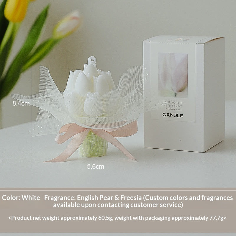 Tulip Bouquet Scented Candle Gift Item