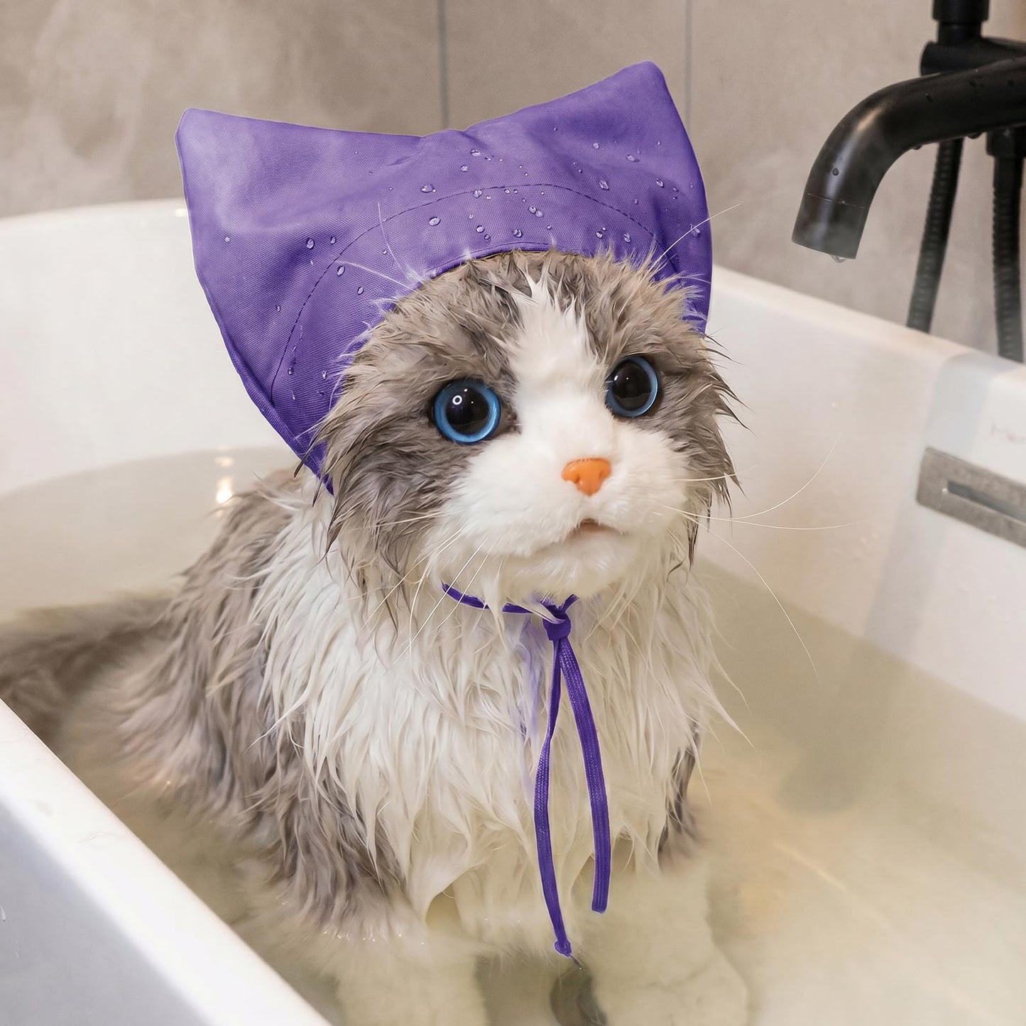 Adjustable Cat Ear Covers For Bath Protection Cats Ear Drops Dog Shower Caps Guard Waterproof And Adjustable For Protect Kittens Puppies From Ears Injuries During Bathing And Showering