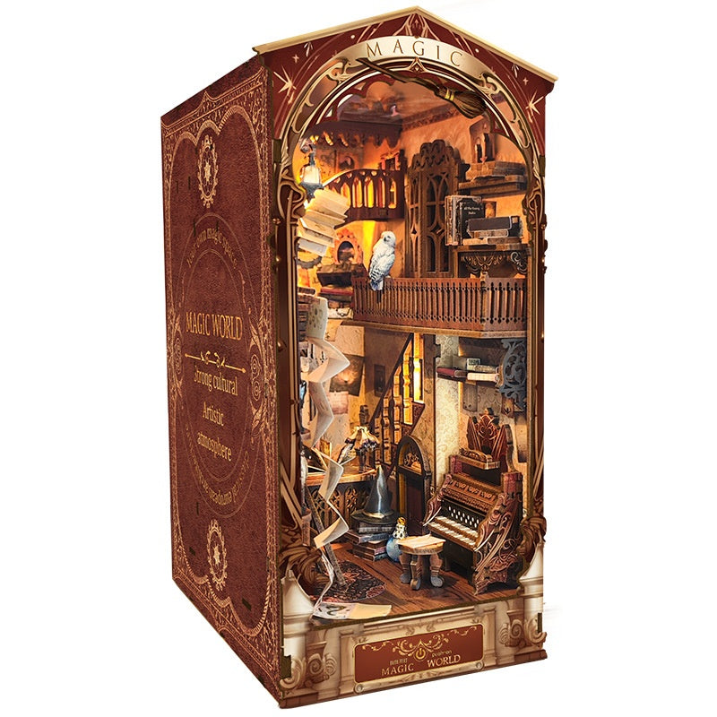 Magic World 3d Diy Cottage Hand-assembled Book Stand Desktop Model Toys For Holiday Gifts