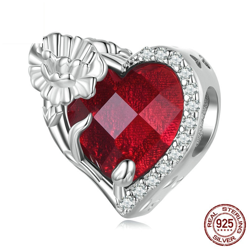 December Birthstone Bracelet Bead Heart Bead Accessories
