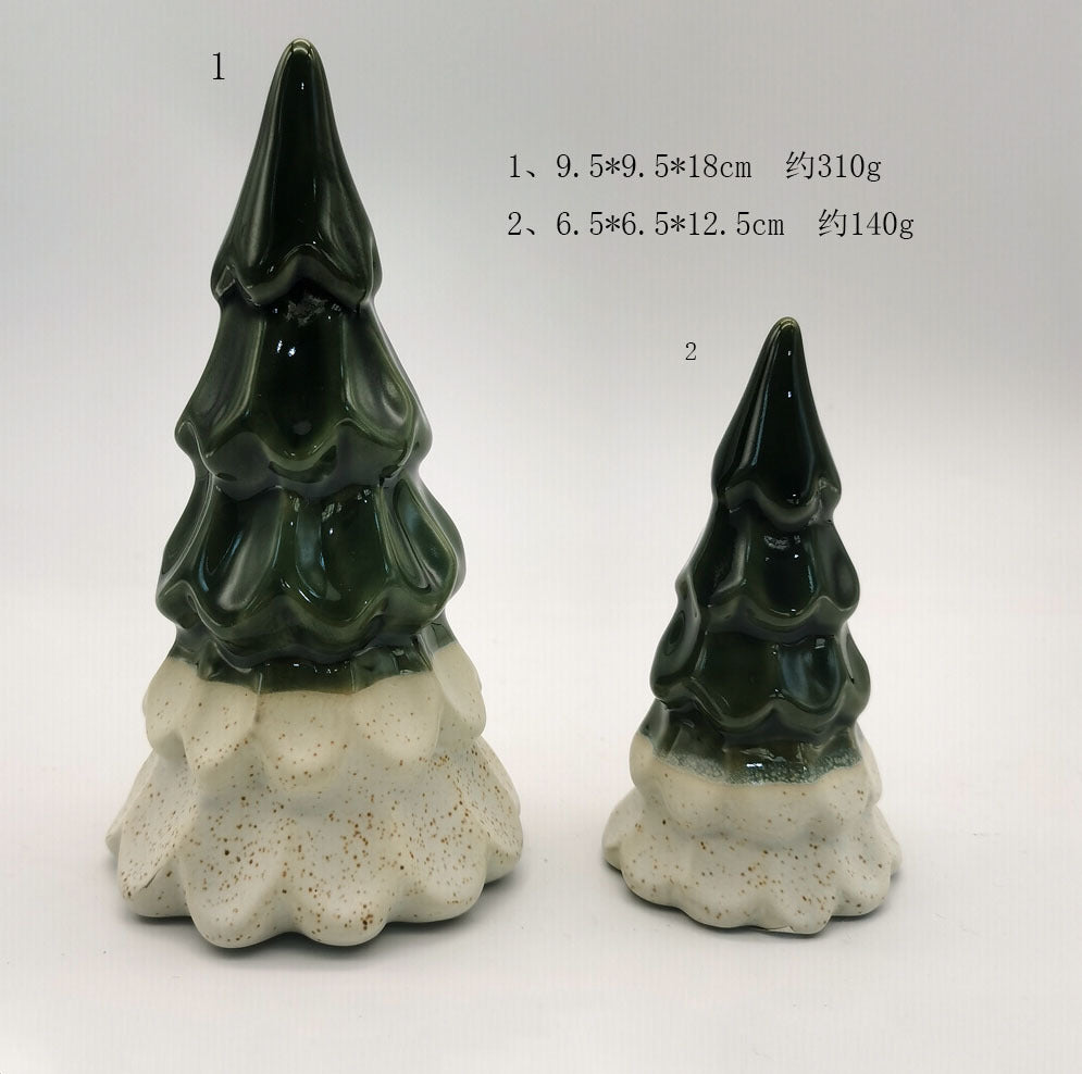 European-style Ceramic Christmas Tree Ornament Home Decor Item