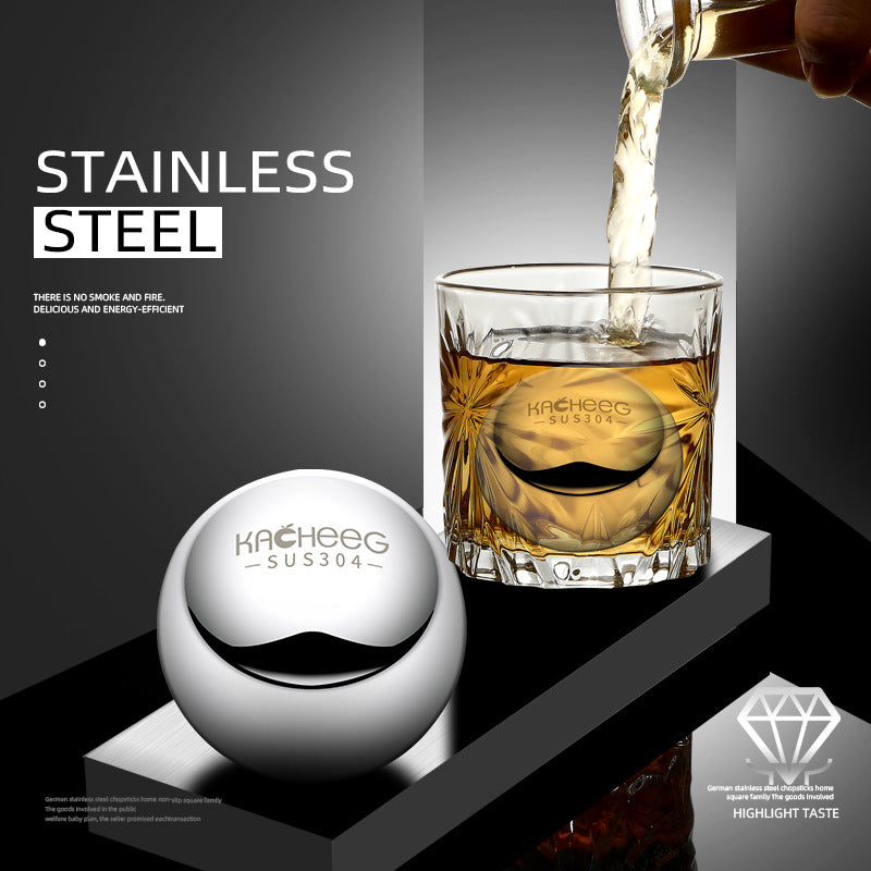 304 Stainless Steel Ice Spherical Beer Quick Cooling Whiskey Ice Tartar Metal Ice Cube Ice Artifact