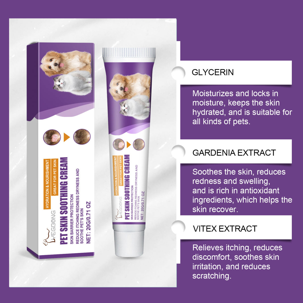 Gentle Natural Pet Skin Care Soothing Cream
