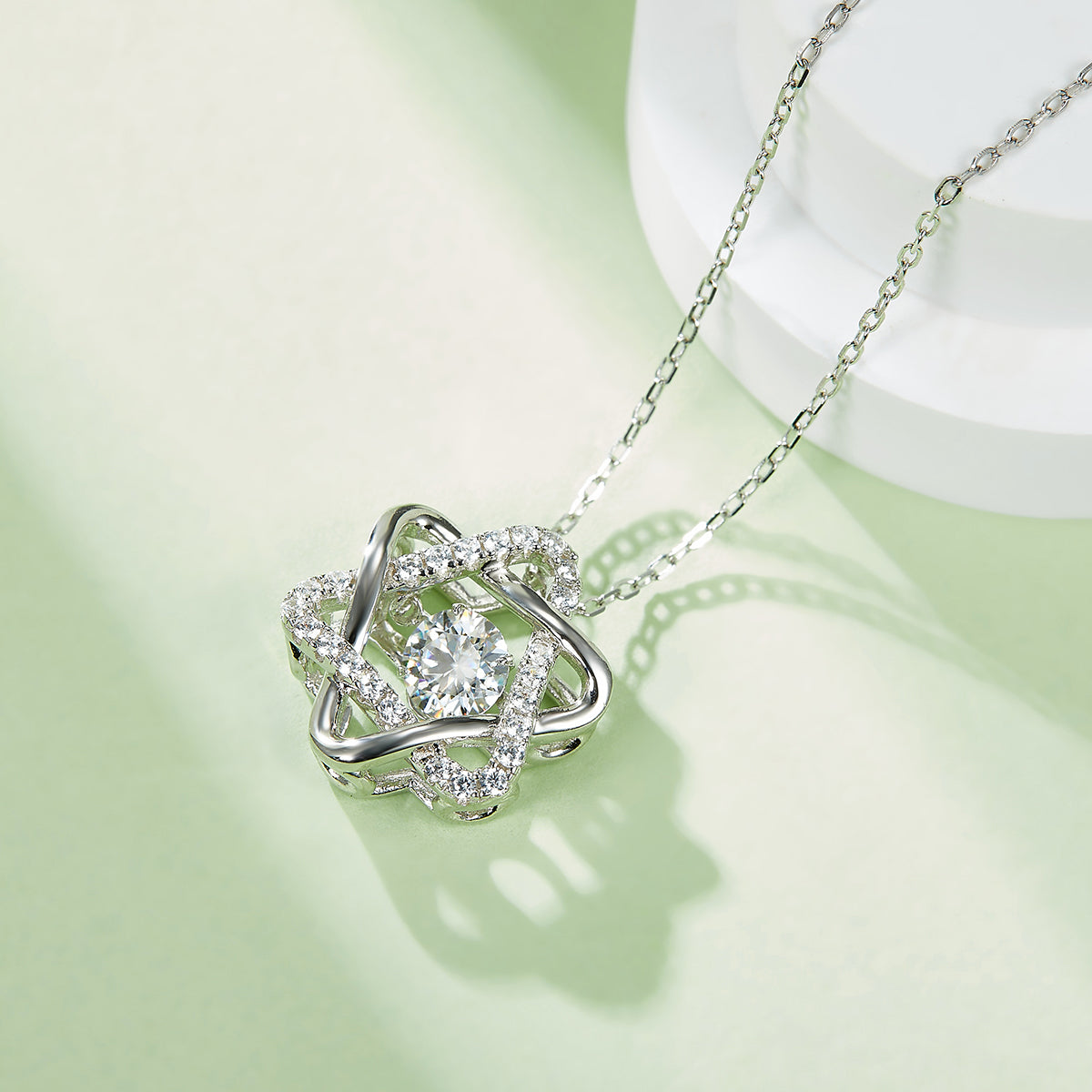 S925 Sterling Silver 0.5ct D Color VVS1 Moissanite Star Of Hexagram Necklace 45cm Platinum Plated GRA Certified Gift Box
