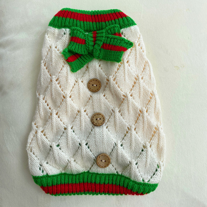 Hollow-out Knitted Sweater Pet Clothing Dog Apparel Knitted Sweater