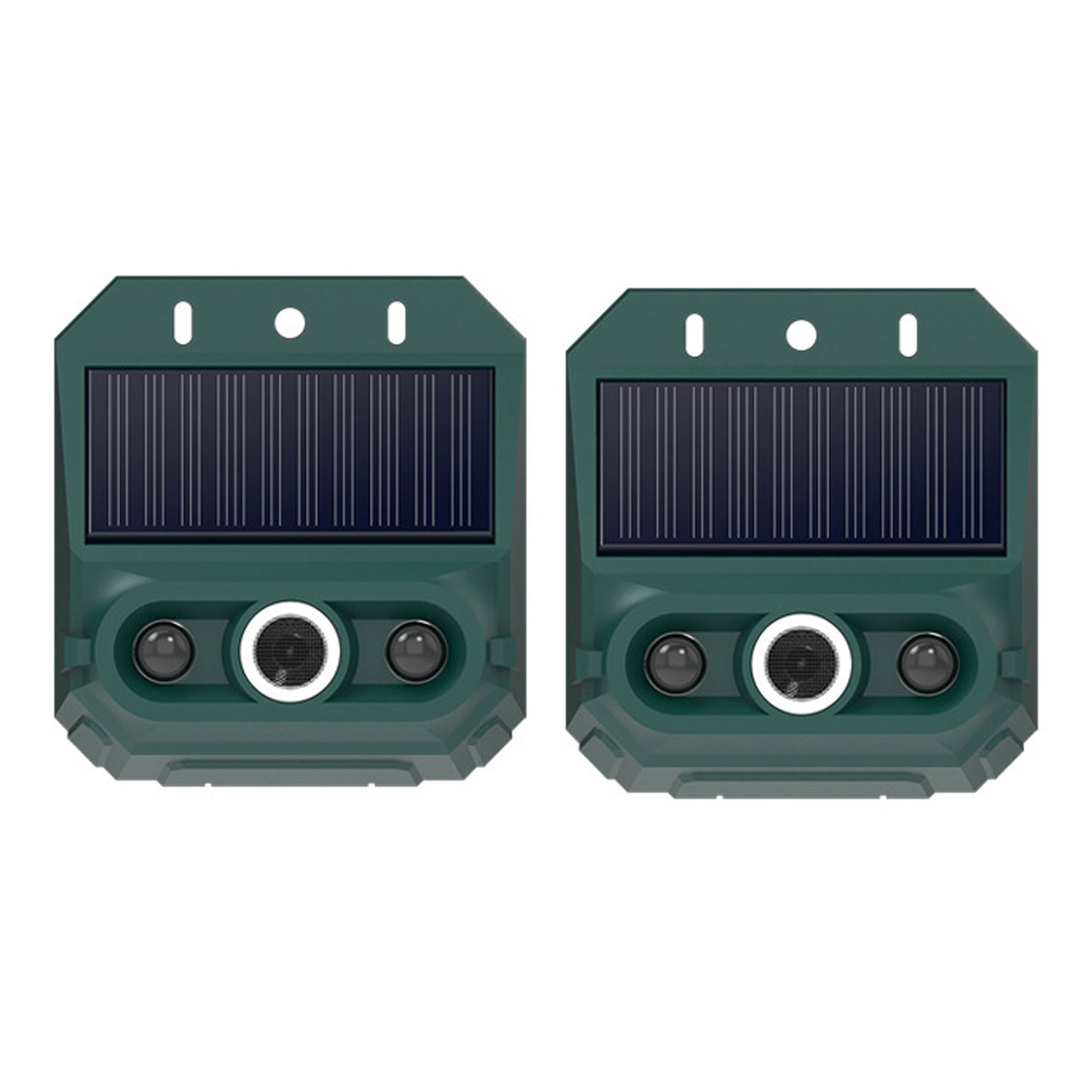Solar Motion Sensor Alarm Animal Repeller With Strobe Light 129dB Siren 4 Modes IP55 Waterproof Security Device For Yard Farm Garden Outdoor Security 2 Pack