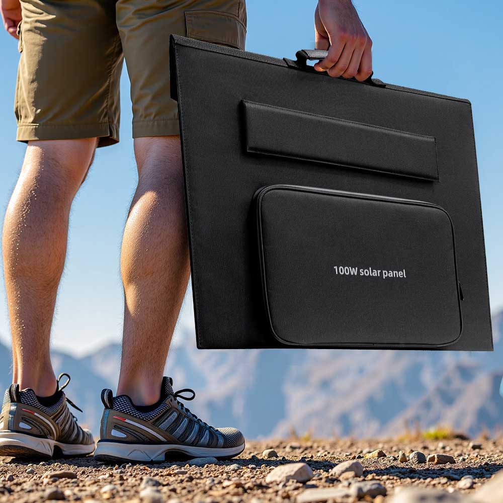 Portable Solar Panel  Watt Foldable Solar Panel Charger For Power Station, USB DC Devices 18V Output10 Connectors  High Efficiency IP68 Waterproof For Camping Outdoor RV Cloudy