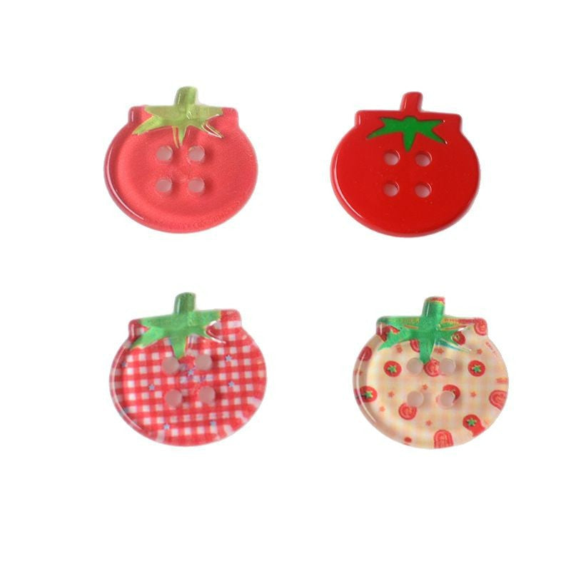Portable Home Cute Tomato Button Ornament Accessories