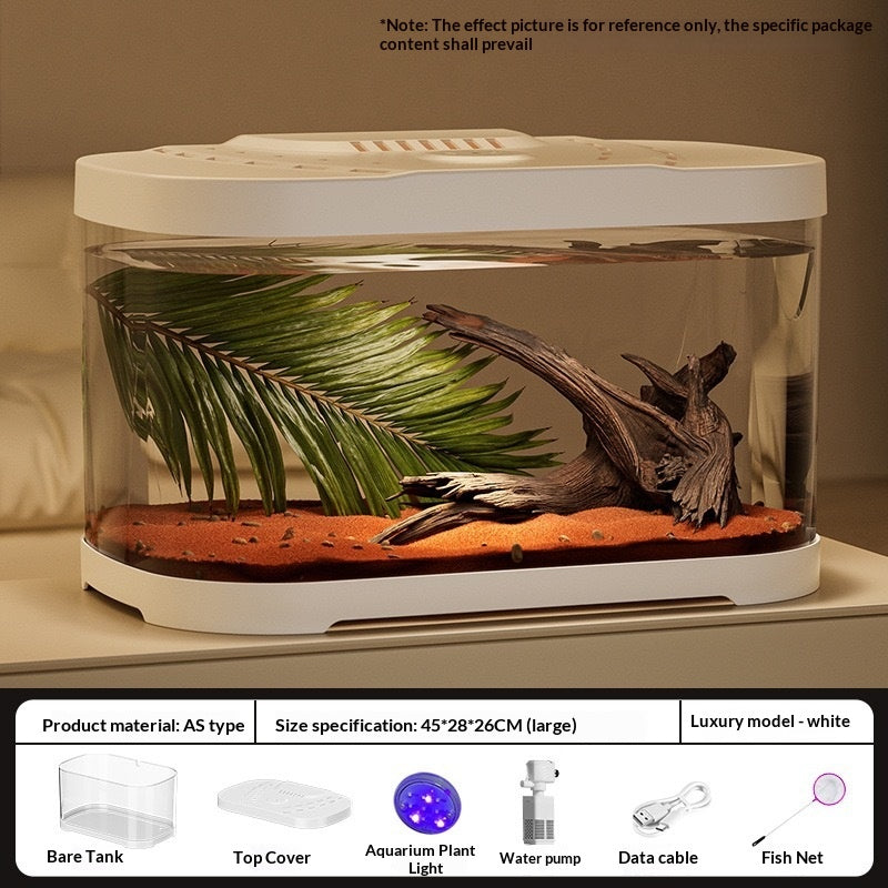 Transparent Plastic Fish Tank Aquarium Terrarium Decoration Office Ornamental Tank Pet Supplies