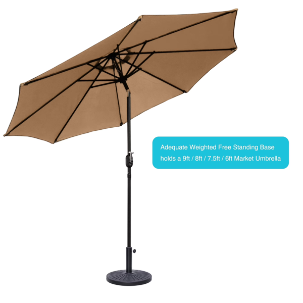 26.5 Lbs Outdoor Patio Market Umbrella Base, Patio Umbrella Stand For Yard Garden Poolside In Black  Shipment From Walmart