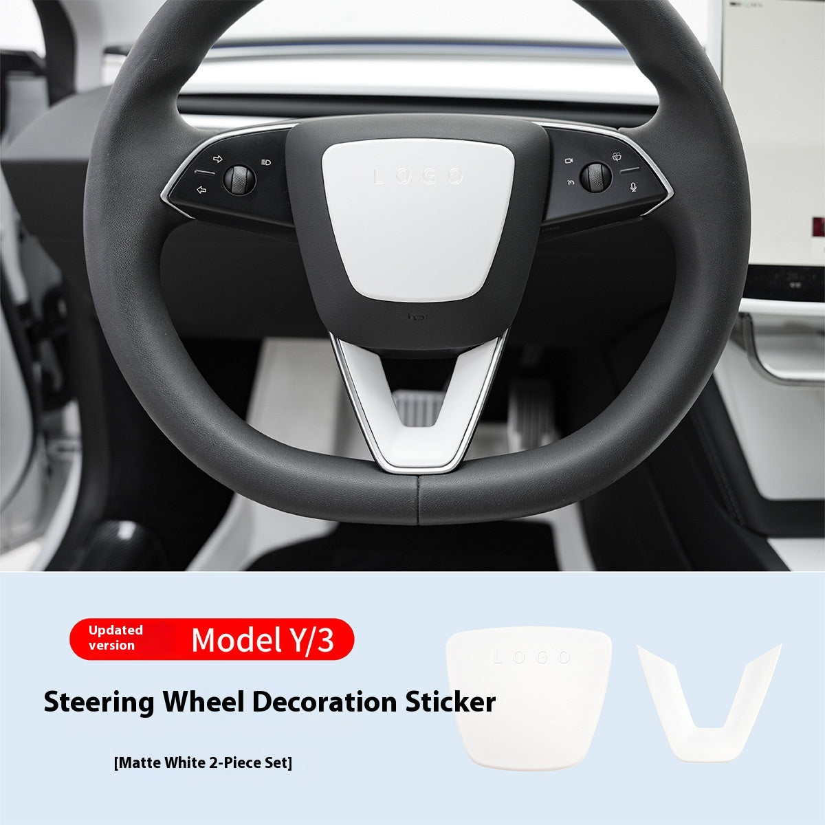 Steering Wheel Patch Decorative Protective Shell White Interior Renewal Accessories