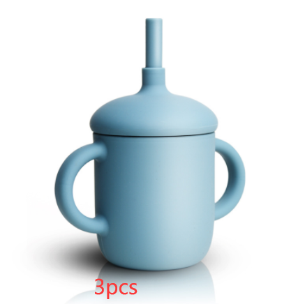 New Design Baby Feeding Cup Straw Water Bottle Sippy Cup Silicone Baby Learning Drinkware Child Leak Proof Cup Kids Supplies