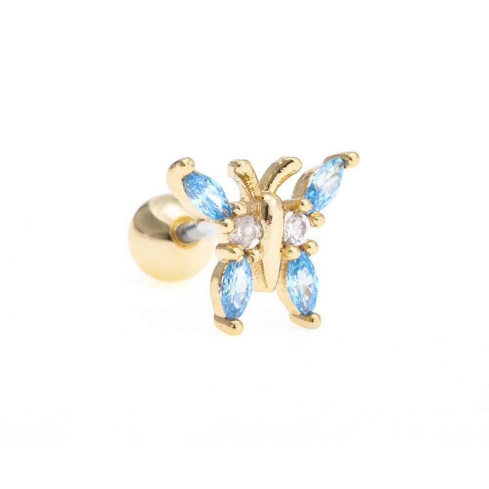 Korean-style Tassel Flower Screw Ball Ear Cartilage Piercing