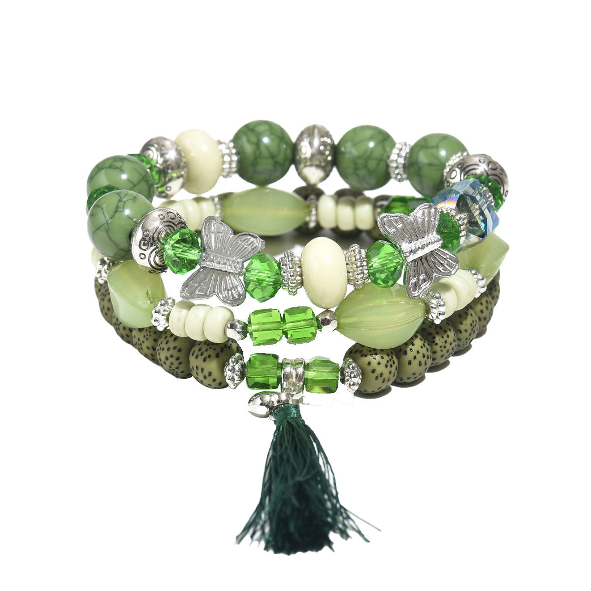 Ins Soft Sweet Women Beaded Bracelet 3Pcs Set, Unique Bowknot Design Niche Premium Texture Hand Jewelry