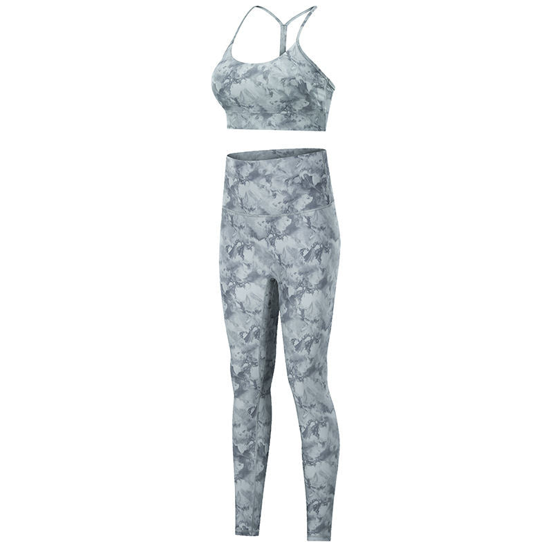 Yoga Suit Women's Sports Bra Printed High Waist