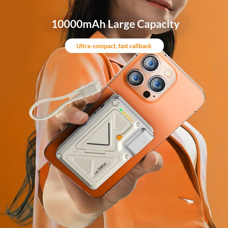 35W Fast-Charging Power Bank With Built-in Cable And Magnetic Attachment For Mobile Devices