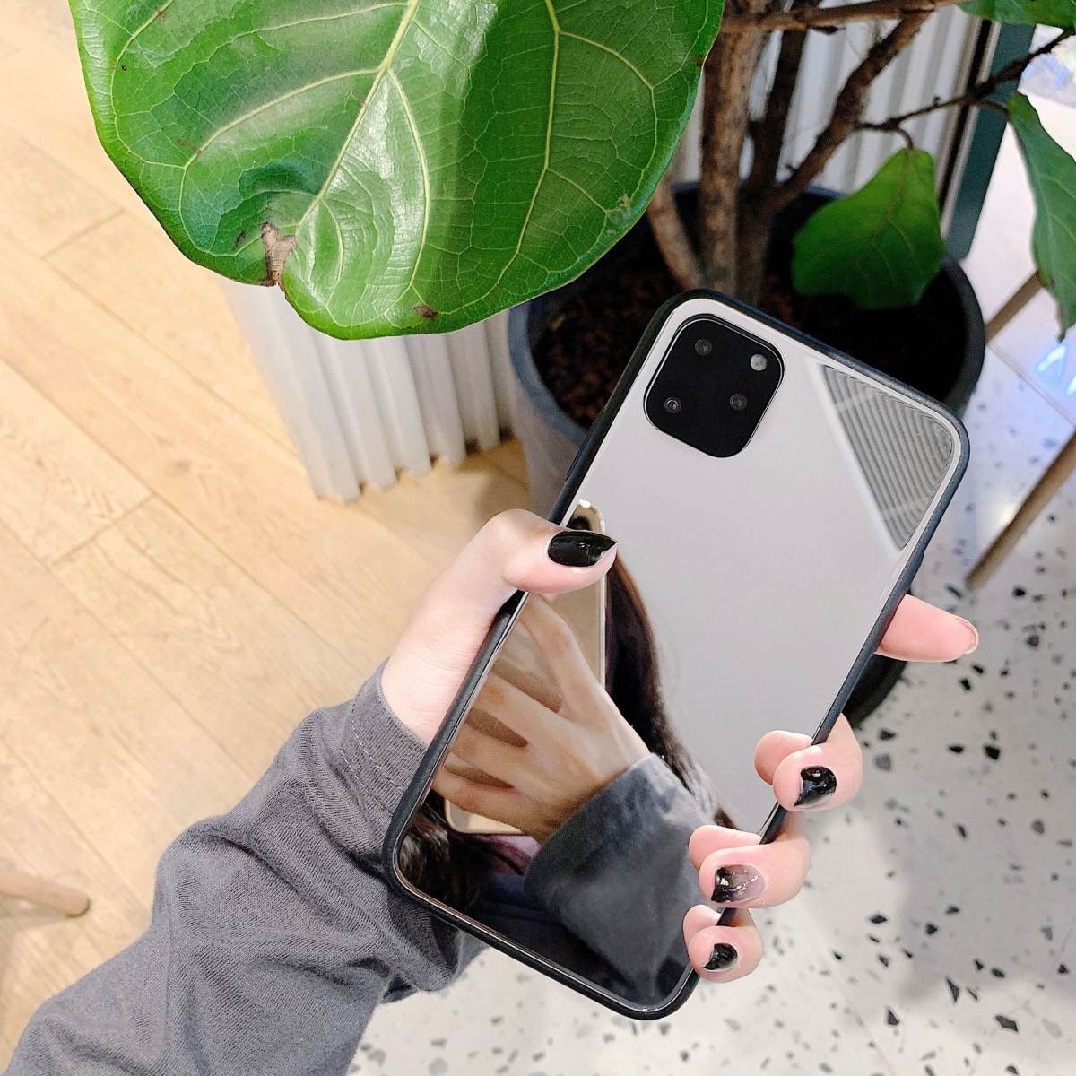 Glass Mirror 14 Pro Max Phone Case For 1112 Makeup XXR67