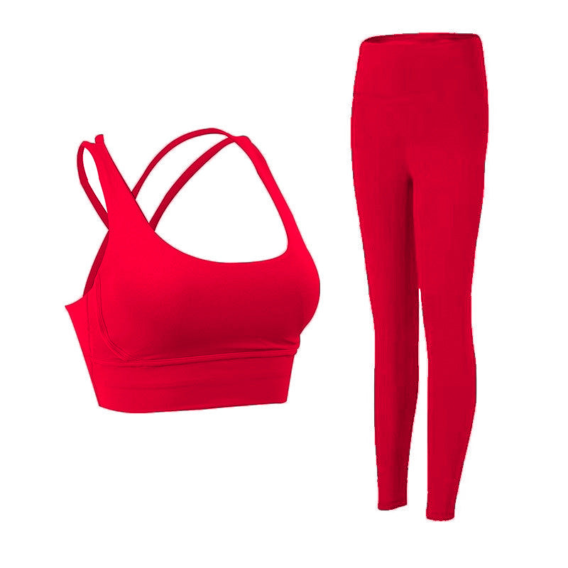 Cross Beauty Back Exercise Bra Peach Hip High Waist Yoga Clothes For Women