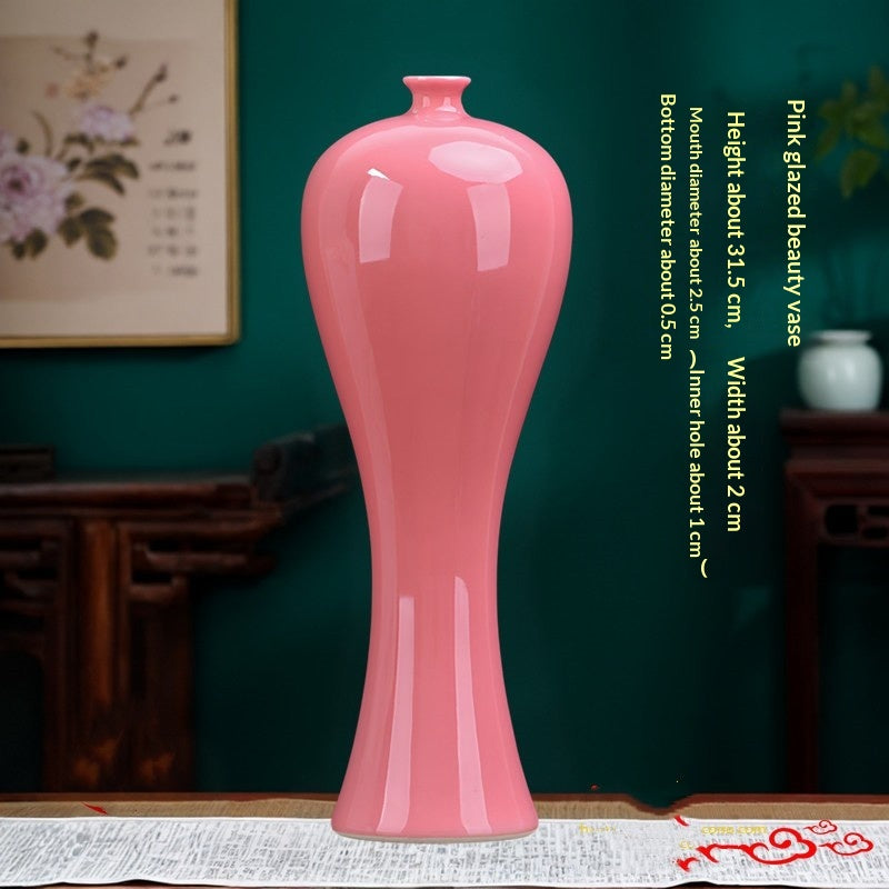 Ceramic Beauty Vase With Colored Glaze Flower Vase And Floral Arrangement Holder