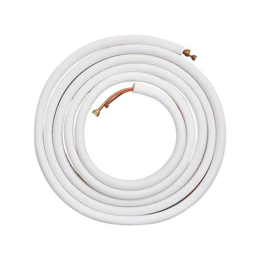 25FT Mini Split Line Set, 1/4" & 3/8" O.D Copper Pipes Tubing And Triple-Layer Insulation, For Air Conditioning Or Heating Pump Equipment & HVAC With Rich Accessories (27ft Connection Cable)