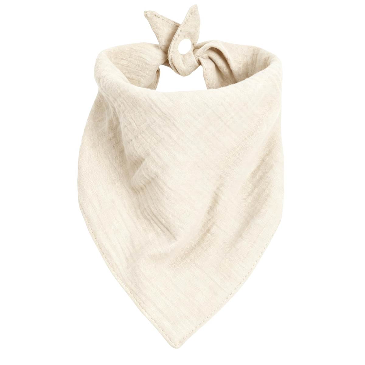 Beige Dog Bandanas Plain Color With Adjustable Snap Button Cotton Pet Solid Wedding Engagement Scarf For Medium And Large Breeds