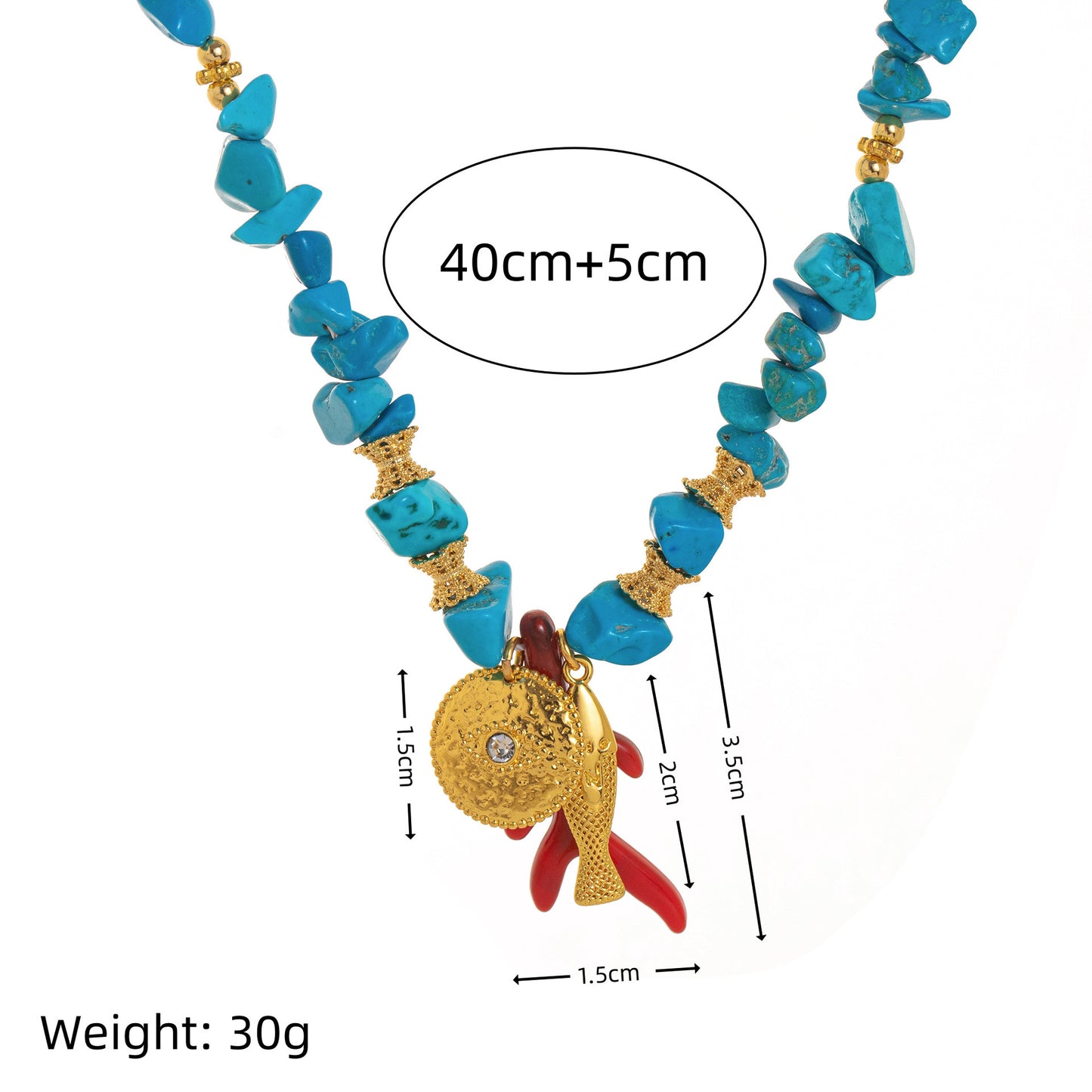 New Starfish Pendant And Small Fish Necklace