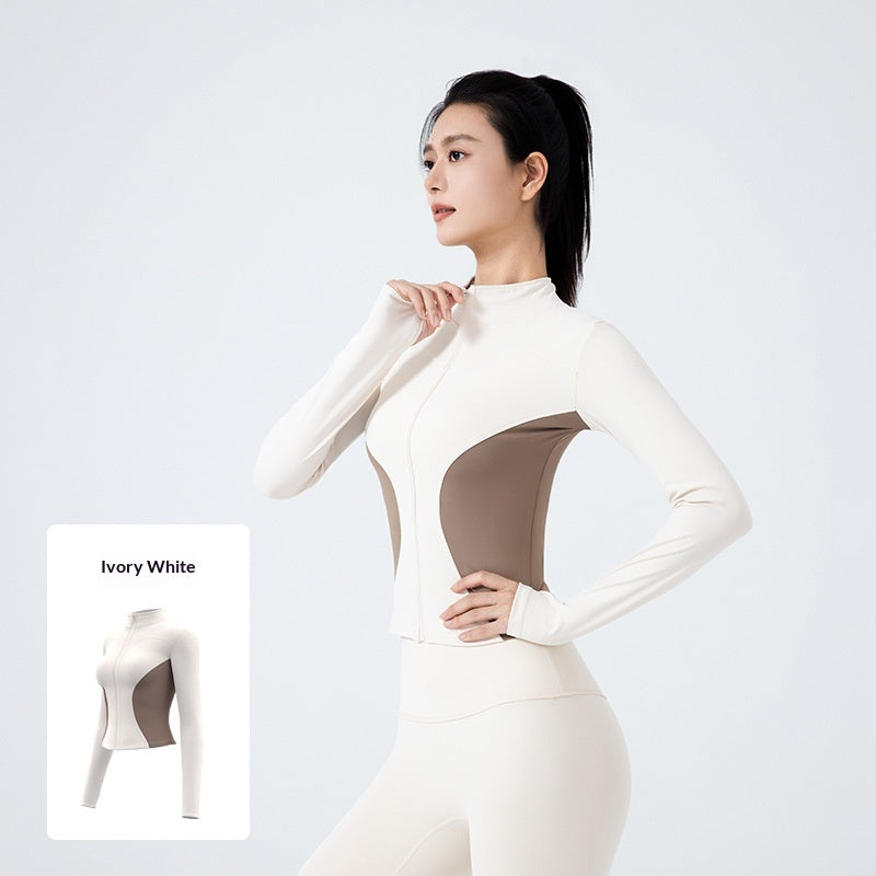 Women's Color-Block Figure-flattering Yoga And Fitness Jacket