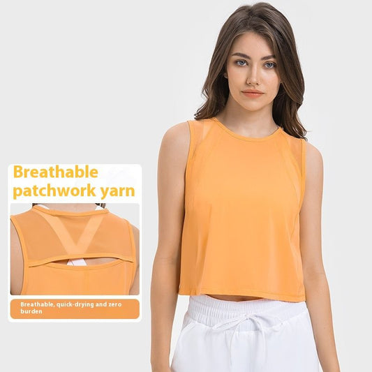 Sleeveless Vest Cropped Short Sexy Back Hollow-out Quick-drying Breathable Sports Casual Yoga Clothes